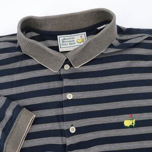 Augusta National Golf Shop Striped Masters Polo Navy Mens XL
